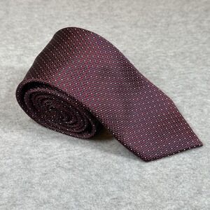 Byron‎ British Style Mens Necktie Red 100% Italian Silk Geometric Pattern